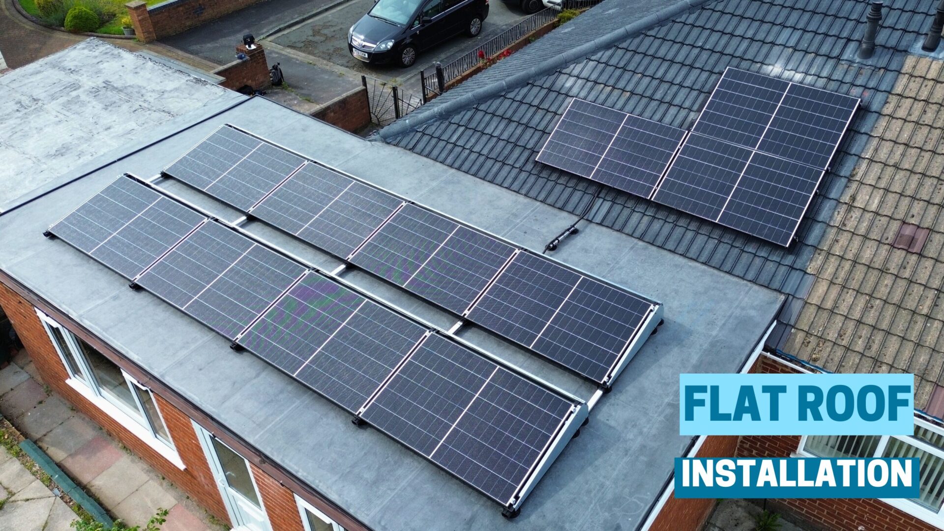 Flat roof solar panel installation UK