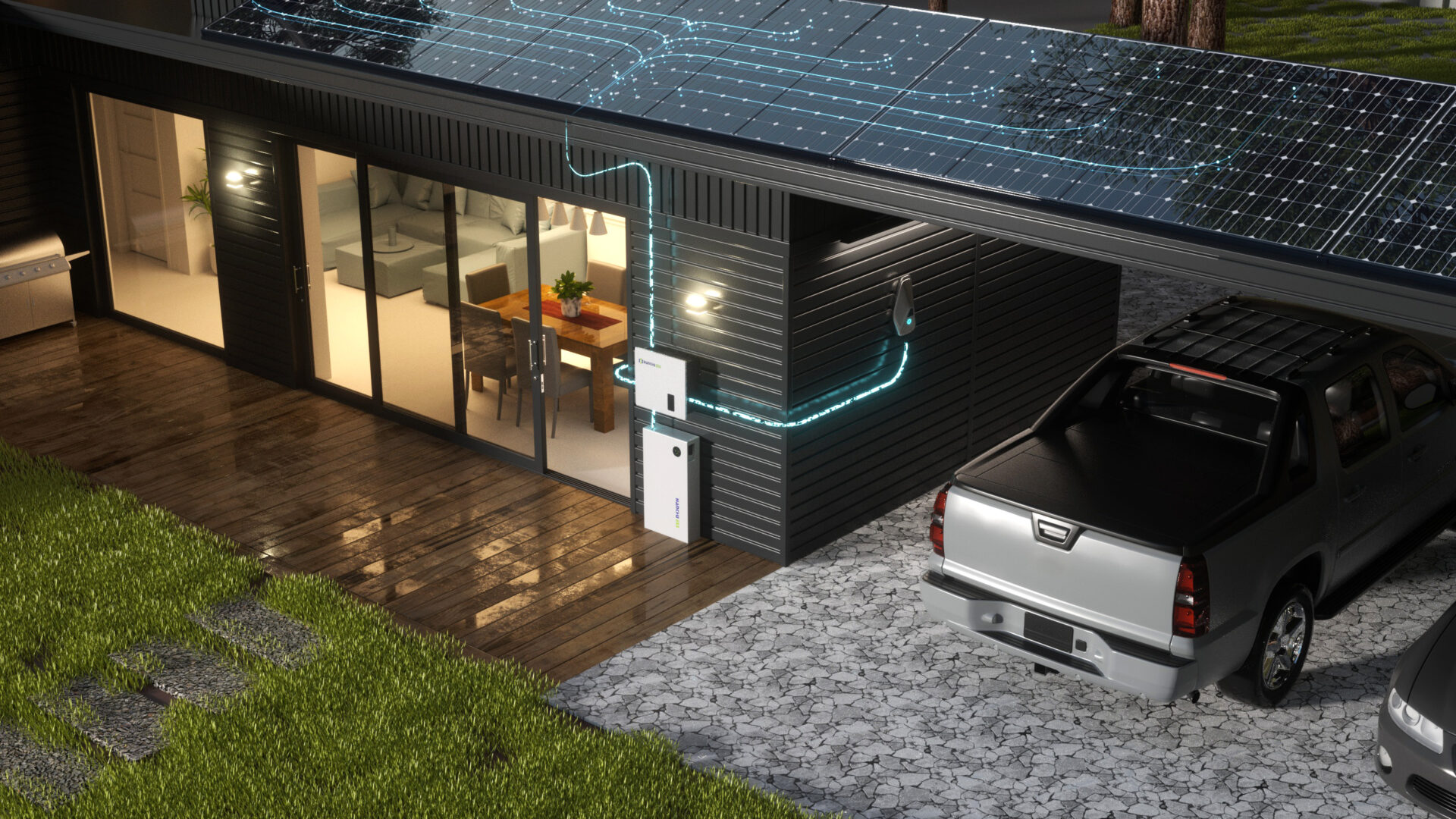 Home battery storage system charging from the grid at night