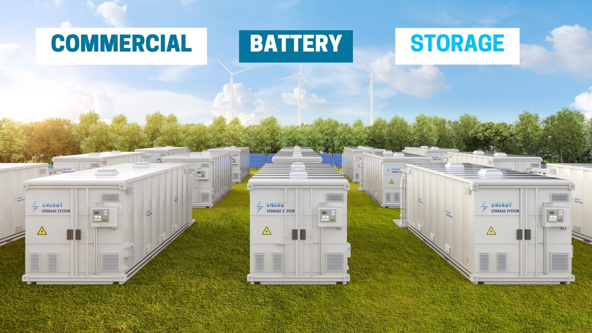 Commercial battery storage units for a holiday park