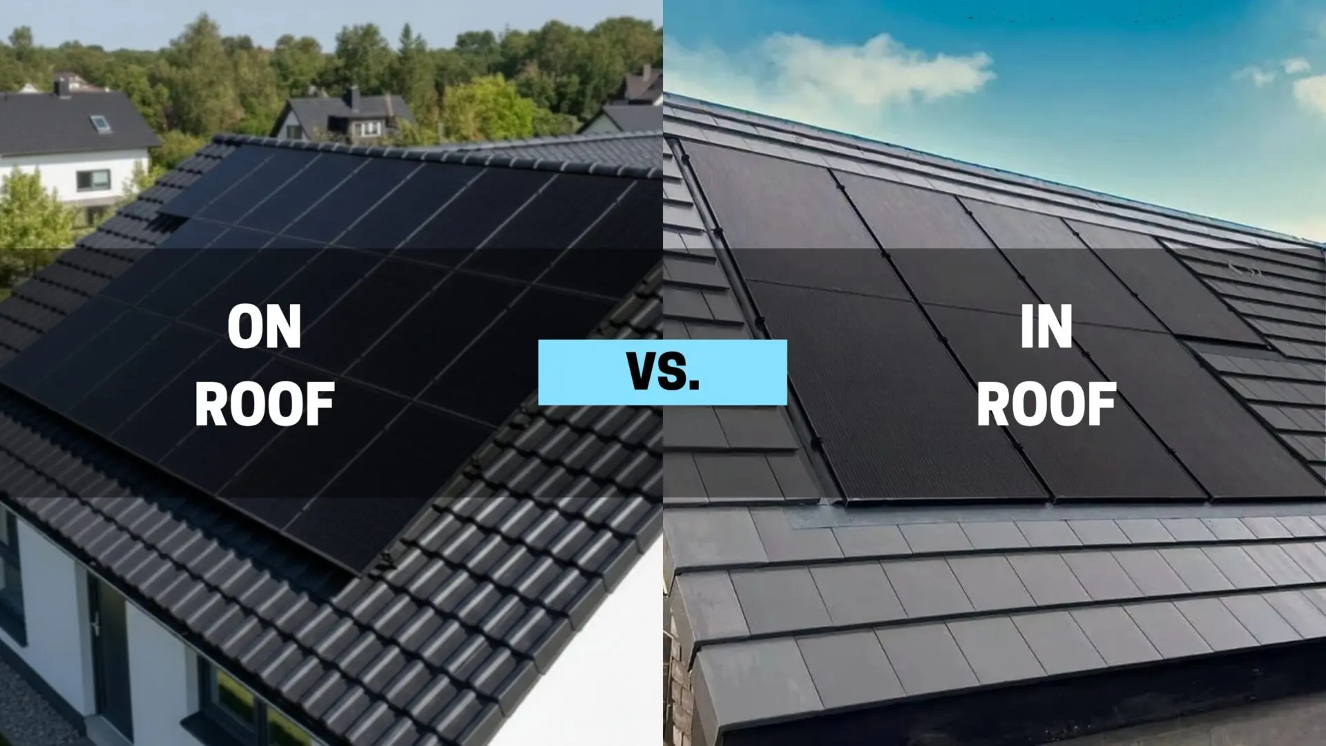 Comparing in-roof and above-roof solar panels on a UK house