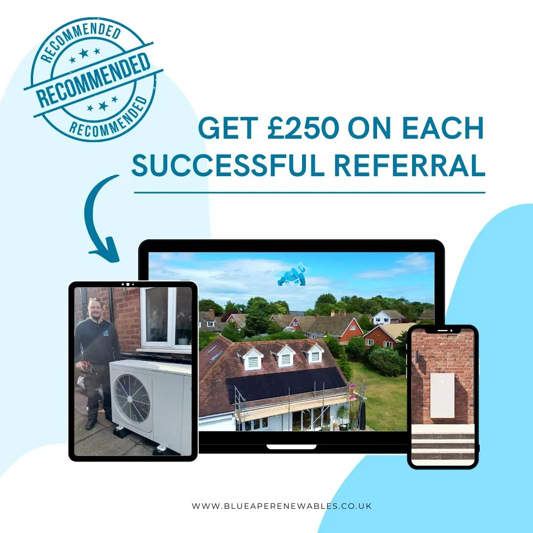 Blue Ape Renewables affiliate tracking app on phone and tablet