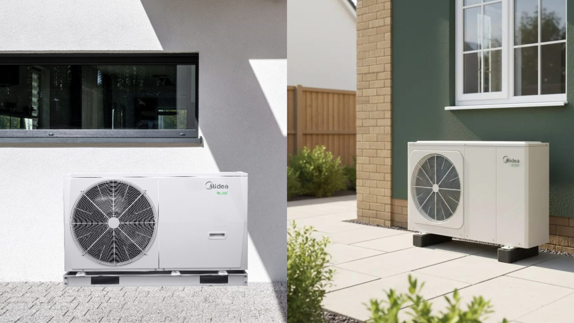 An air source heat pump unit outside a UK home